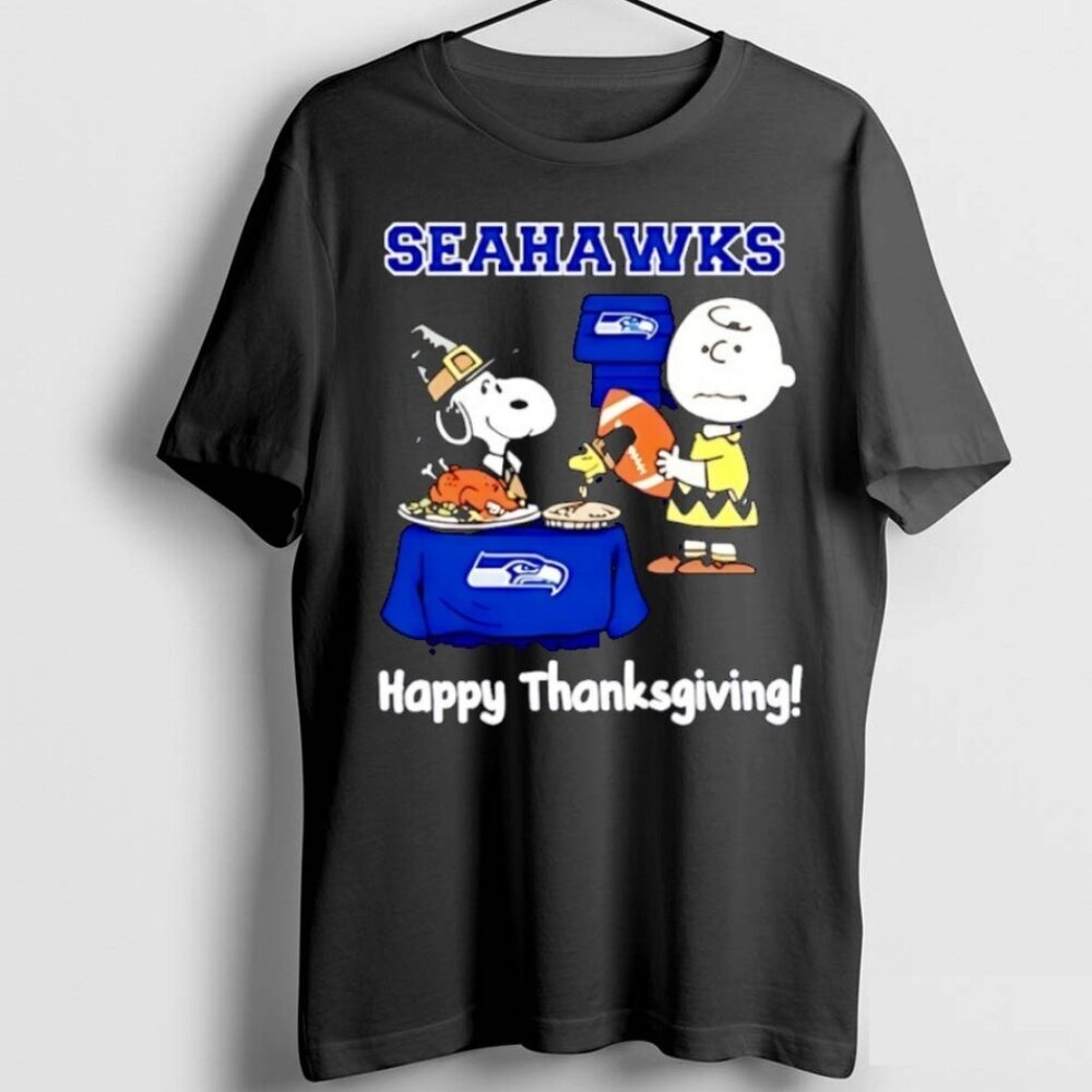 Officials Snoopy Charlie Brown Seattle Seahawks NFL Thanksgiving 2025 Fan TShirt